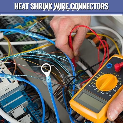 1080PCS Heat Shrink Wire Connectors, Sopoby Marine Grade Electrical Connectors Kit of Tinned Red Copper, Waterproof Crimp Insulated Ring Fork Spade Butt Splice AWG 22-10