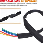 2:1 Ratio Automotive Heat Shrink Braided Sleeve, Cord Protector, Wear-Resistant Fabric Flat Woven Shrinkable Tubing Wires Hoses Protection (3/8"-15ft)
