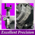 MachEl 3" Tilting Rotary Table with 65mm Self-Centering 3-Jaw Chuck, Back Plate, T-Nuts, Bolts & Tailstock - Precision Milling & Engineering Tool