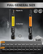 COMOWARE 21pcs Allen Wrench Drill Bits (Metric&SAE), S2 Steel 1/4" Hex Bit Set, CNC Tip Screwdriver Bits, 2" Length Magnetic Drill Bit, Impact Hex Bitss Set for Electronic Devices Disassembly