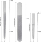 Mudder 3 Pcs Diamond Nail File Set Stainless Steel Double Side Nail File Metal Sapphire Buffer Manicure Files Natural Nails Emery Boards for Salon Home and Travel Women(Silver)