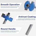 MNA 4Pcs Rabbet Router Bits 1/4" Shank with 6 Bearings Set, 1/16", 1/8", 3/16", 1/4", 5/16", 3/8" Bearings, Interchangeable Bearings with 1/2" to 1/4" Router Collett, Slot Router Bits