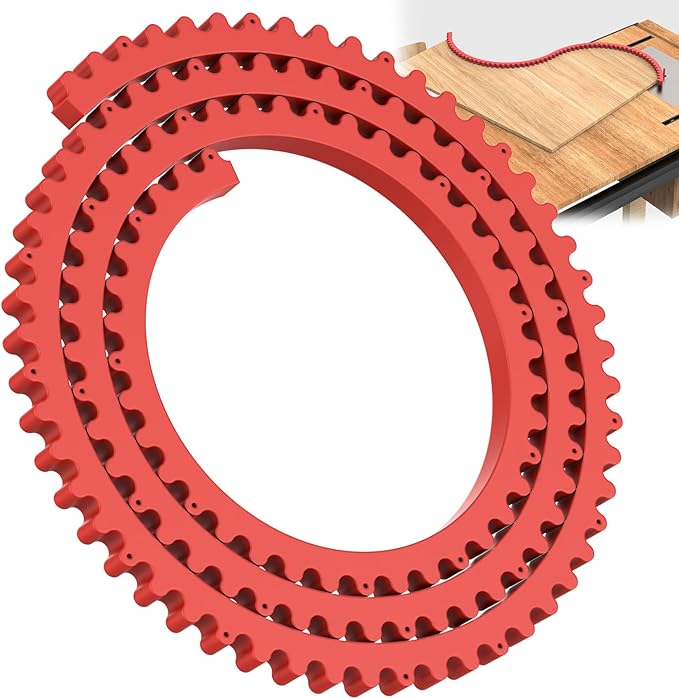 Pisman Router Edge Guide & Template Kit - 78" Plastic Woodworking Profiling Strip for Precision Trimming | Fits Bosch/Dewalt/Makita Routers | DIY Furniture, Cabinet & Table Edge Molding (Red)