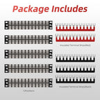 APIELE 15A Screw Terminal Block 12 Position Dual Row Covered 12 Position Pre-Insulated Terminal Barrier Strips (15A 5PCS 12P+5PCS Wiring Strips)