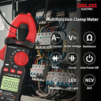 Digital Clamp Meter 4000 Counts Multimeter Tester, Professional 600A AC Current & Voltage Tester with Auto-Ranging, 600V AC/DC Voltage, Resistance, Continuity, Diode, NCV for Industrial and Home Use