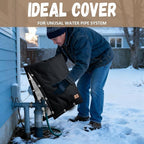 Backflow Preventer Insulation Cover - 2 Way Opening Pipe Insulation Cover for Irrigation Valve, Sprinkler Cover for Outside - Winter Freeze Protection Backflow Cover - 30" W x 24" H, Black