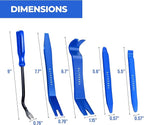 Auto Trim Removal Tool Kit - 5 Piece Set for Dash, Door Panel, Clip Remover - Scratch-Resist Nylon Pry Tools for Interior Car Trims Work - Panel Prying Tools Included - Blue