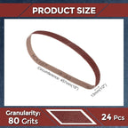 40 Pcs Sanding Belts 1/2 x 18 Inch 80 Grit Aluminum Oxide Abrasive Sandpaper for Belt Sander Metal Grinding Wood Working Weld Rust Removal