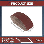 6 Pcs Sanding Belts 3 x 21 Inch 600 Grit Aluminum Oxide Abrasive Sandpaper for Belt Sander Metal Grinding Wood Working Weld Rust Removal
