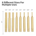 Pin Punch Set, 20pcs Punch Removing Repair Tools, Including Brass Pin Punches, Steel Pin Punches with Storage Pouch&Hammer (Brass+Steel Pin Punches)