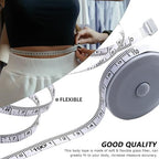 6 Packs Retractable Tape Measure + 2PCS Soft Measuring Tape for Body Measurements(60-Inch), Premium Sewing Tape Double Scale Vinyl Ruler for Weight Loss Medical Tailor Fabric Cloth Knitting Craft