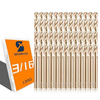 Cobalt Drill Bit Set 3/16" - 13PCS, M35 Twist Drill Bits Straight Shank, 3/16" High Speed Steel Drill Bits for Drilling in Hard Metal, Stainless Steel, Cast Iron