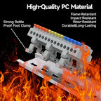 2Pcs Lever Wire Connectors, 3 in 15 Out, Push-in, Quick Wiring DIN Terminal Blocks, 0.75-2.5(4) mm², 600V 32A, 36Pcs Wire Ferrules Terminals & 6.89 Inch DIN Rail Included