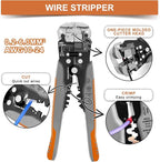 Ratchet Crimping Tool and Wire Stripper Set - 7 in 1 Wire Crimper Tool for Insulated Nylon,Non-Insulated,Ferrule Wire End,Open Barrel Terminals,Solar Connectors