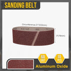 3 x 21 Inch Sanding Belt, 10 Pcs 60 Grit Knife Sharpener Belts Work Sharpening for Belt Sander Knife Carving Tool Metal Working