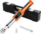 VEVOR Digital Torque Wrench 3/8" Drive, 5-99.57FT.LB(6.7-135Nm) ±2% Accuracy, Electronic Torque Wrench with Preset Mode,Vibration,Buzzer,LED Notification,Extension Bar, 1/2 Adapter, 5 Units of Measure