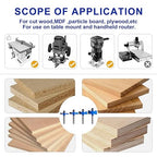 MNA 4Pcs Rabbet Router Bits 1/4" Shank with 6 Bearings Set, 1/16", 1/8", 3/16", 1/4", 5/16", 3/8" Bearings, Interchangeable Bearings with 1/2" to 1/4" Router Collett, Slot Router Bits