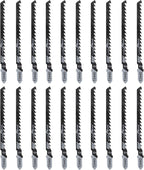 20-Piece T244D 4 Inch 6 TPI Assorted T-Shank Jig Saw Blades Set for Speed Cutting Wood, Scroll Cutting Wood