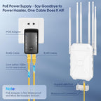 AX1800 Outdoor WiFi 6 Extender, High Power Outdoor WiFi Extender Signal Booster, Long Range Outdoor WiFi Access Point, IP67 Weatherproof, Passive PoE, for Starlink, Patio, Camping, Yard, RV