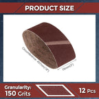 12 Pcs Sanding Belts 3 x 18 Inch 150 Grit Aluminum Oxide Abrasive Sandpaper for Belt Sander Metal Grinding Wood Working Weld Rust Removal