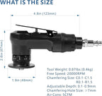 Mini Pneumatic Chamfer Tool Portable Handheld Beveling Tool for chamfering of plastic, aluminum alloy, and carbon steel