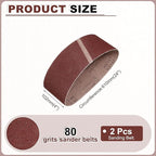 HARFINGTON 4 x 24 Inch Sanding Belts, 12 Pcs 80 Grits Aluminum Oxide Abrasive Belt Sander File Belt for Woodworking, Metal Polishing, Knife Sharpener
