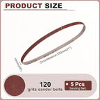 HARFINGTON 3/8 x 21 Inch Sanding Belts, 10 Pcs 120 Grits Aluminum Oxide Abrasive Belt Sander File Belt for Knife Sharpener, Woodworking, Metal Polishing