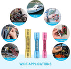 ZhiYo Heat Shrink Butt Connectors - Electrical Wire Connectors Kit - Insulated Waterproof Marine Automotive Wire Crimp Terminals - AWG 22 – 10 3 Sizes Butt Splice (50PCS)