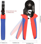 Ferrule Crimping Tool Kit, CNAODUN for AWG 23-7 with 1900PCS Wire Ferrules Terminals Self-Adjustable Ratchet Wire Ferrule Crimper