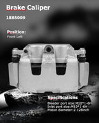 cciyu Front Left Brake Caliper Assembly w/Bracket 18B5009 For Dodge For Dakota 2005-2008,For Dodge For Ram 1500 2006-2008,For Mitsubishi For Raider 2006-2009