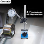 Dial Indicator with Magnetic Base 0-1.0" Precision Gauge, 0.001" Accuracy, Magnetic Dial Indicator Kit with Fine Adjustment for Machining, Maintenance, Inspection, DIY, Auto Repair (Blue, SAE 0-1")