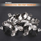 2 Pcs 8inch Rigid Pipe Strap,Two Hole Stainless Steel Strap U Bracket, Widened Tube Strap Tension Clip Assortment Kit Heavy Duty Pipe Clamp（219mm）