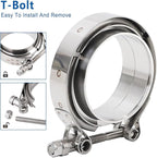LokoCar 3.0 Inch V Band Clamp with Flange Male Female Stainless Steel 2Pcs