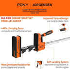 JORGENSEN 36-Inch Parallel Bar Clamp, Heavy-Duty Cabinet Master Clamp for Woodworking Glue-Up, 2200 lbs Force, Quick Release, Spreader Function, 2-Pack