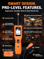 KZYEE KM10 Power Circuit Probe Kit, 12V 24V Automotive Circuit Tester, Digital Multimeter, Short Finder, AC/DC Voltage Tester, Diode & Resistance, Current Probe Component Activation, 20FT+20FT Cable
