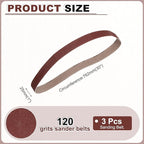 HARFINGTON 1 x 30 Inch Sanding Belts, 10 Pcs 120 Grits Aluminum Oxide Abrasive Belt Sander File Belt for Woodworking, Metal Polishing, Knife Sharpener