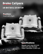 cciyu 18-B4729 18-B4728 Front Left & Right Brake Calipers w/Bracket For Cadillac 2002-2006,For Chevy 1999-2008,For GMC 1999-2008