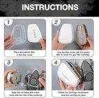 Gas Masks Survival Nuclear and Chemical - Half Face Gas Mask with 40mm Activated Carbon Filter & 6001CN Filters (Half)