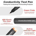 Conductivity Test Pen, Non Contact Voltage Tester Pen, Grounding Tester for Grounding Mats Sheets Pillowcases, Wire Tester Electrical Tool for Ensuring Effective Earthing Connection