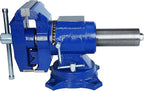 Rolin Vise 5 Inch Multi-Function Vises With Anvil Blue Bench Vise Heavy Duty Tools 360 Degree Swivel Base