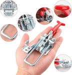 8 Pack U Bolt Self-Lock Large Toggle Latch, Heavy Duty GH-431 Toggle Latch Clamp, 2000Lbs Holding Capacity, Adjustable U-Bolt for Machine, Smoker Lid, Tire Carrier & More