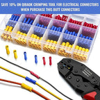 600 PCS Butt Splice Crimp Connectors Qibaok Insulated Electrical Straight Wire Terminal Connectors 10-22AWG