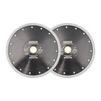DT-DIATOOL Diamond Tile Blade 8 Inch 2pcs Diamond Turbo X Mesh Rim Segement Circular Saw Blade for Procelain Ceramic Stoneware Marble Granite Fits 5/8"-7/8" Arbor
