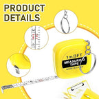 Grevosea 12 Pieces Mini Tape Measure Keychains, 2 Inch Functional Small Tape Measures Keychains with Stable Slide Lock Pocket Portable Tape for Birthday Party Favors Gift Bag Fillers Prize 1 m/ 3 Ft