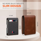 RUNBOX Slim Wallets for Men - Leather Money Clip Mens Wallet - RFID Blocking Front Pocket Bifold Wallet - Thin Credit Card Holder with Gift Box
