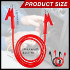 Dunzy 4 Pcs 14 Gauge Jumper Wires Alligator Clips to Alligator Clip Electrical Test Wires Set Silicone Flexible Cable for Electrical Testing (3.3 Ft)