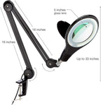 Brightech LightView PRO Magnifying Desk Lamp, 2.25x Light Magnifier, Adjustable Magnifying Glass with Light for Crafts, Reading, Close Work - Black