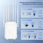 AX1800 Outdoor WiFi 6 Extender, High Power Outdoor WiFi Extender Signal Booster, Long Range Outdoor WiFi Access Point, IP67 Weatherproof, Passive PoE, for Starlink, Patio, Camping, Yard, RV