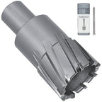 KEENTECH Carbide-Tipped Annular Cutter, 1-3/8" Diameter x 1-3/8" Depth, 3/4" Weldon Shank (2 Flat), High Speed Cutting TCT Mag Drill Bit with Pilot Pin for Harder Material, Stainless Steel, Cast Iron