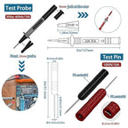 15 Pcs Multimeter Test Leads Kit with Alligator Clips,Test Hook,Test Probe,Tweezer CAT III for Professional Electrical Testing for Fluke/AstroAI/INNOVA Multimeter,Clamp Meter